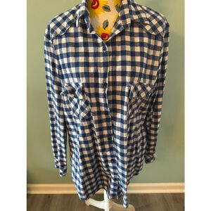 Women’s Matchstick Shirt XL Blue White